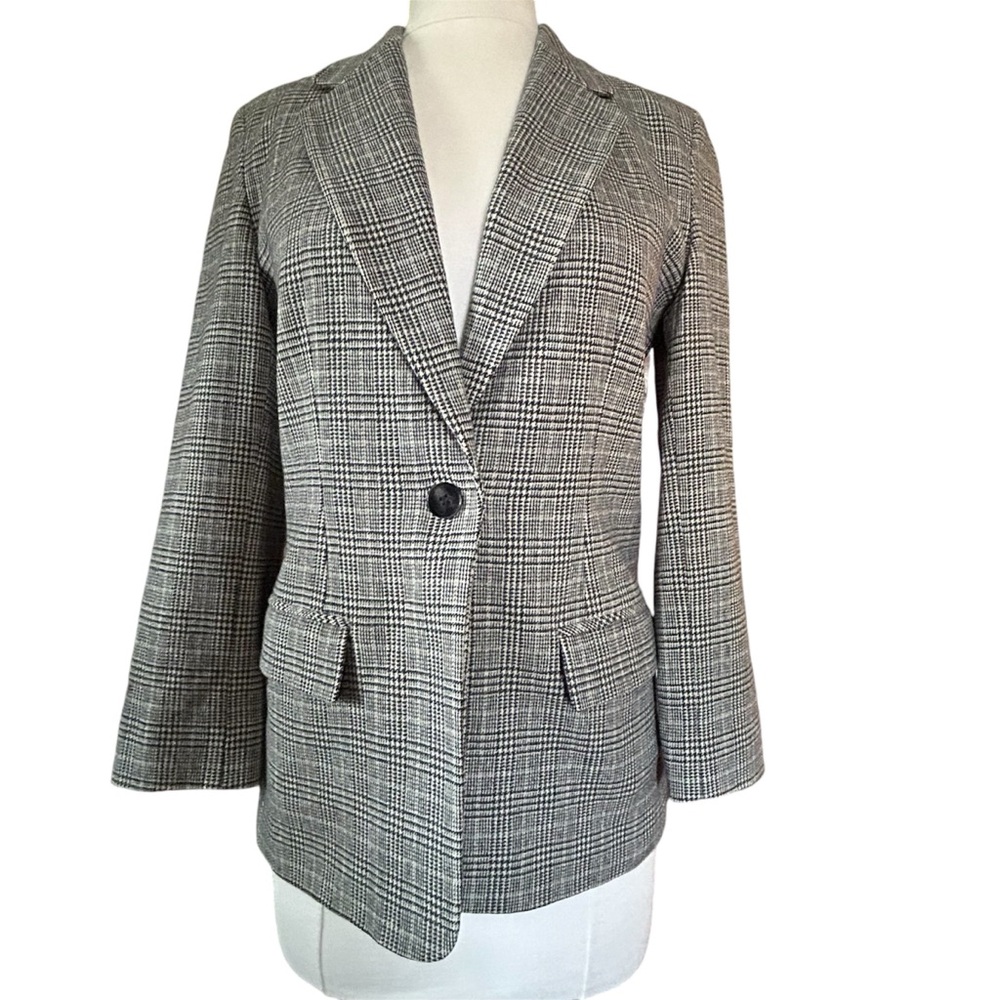 Pendleton Vintage Wool Herringbone Button Black G… - image 1